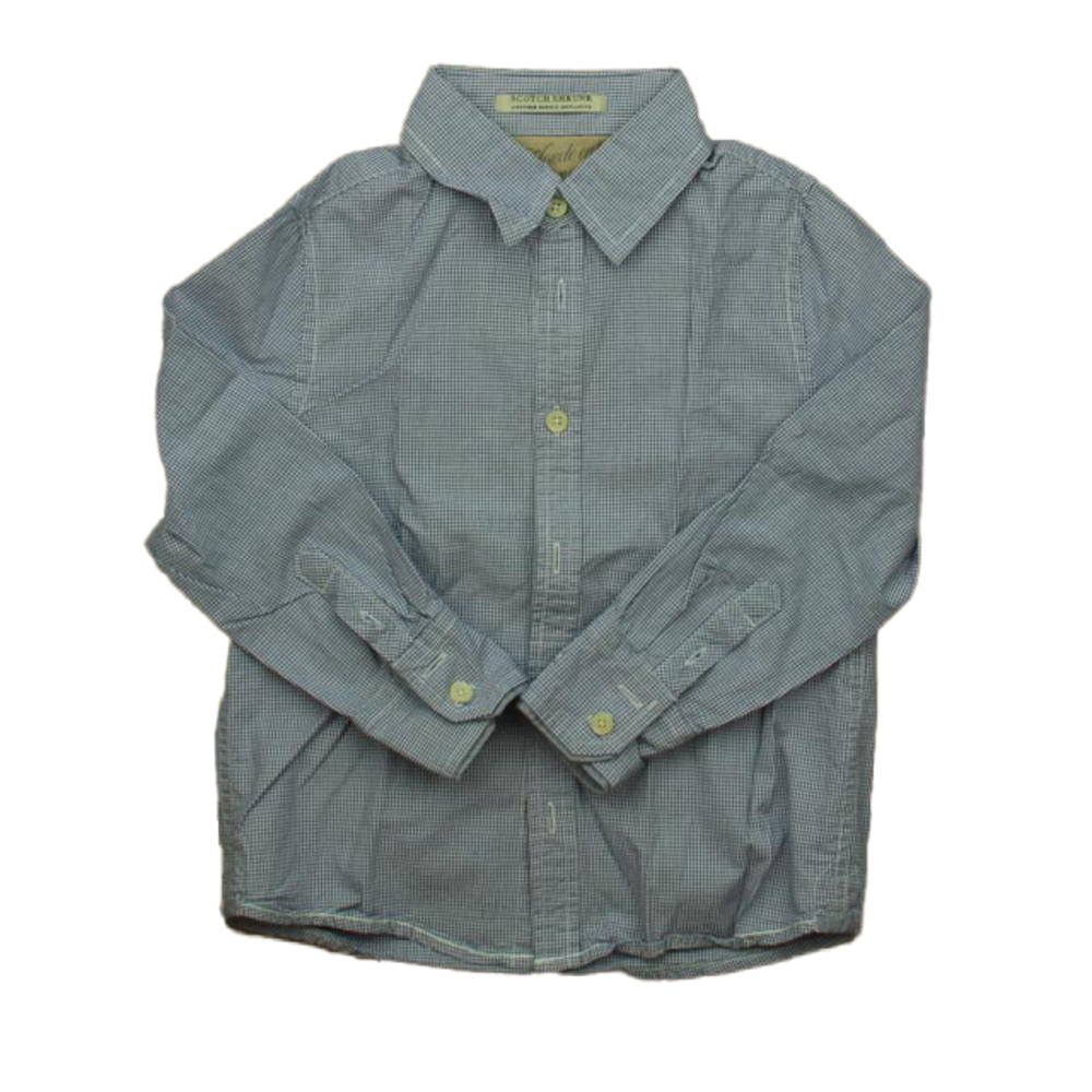 Scotch Shrunk Boys Blue | White Button Down Long Sleeve size: 4T